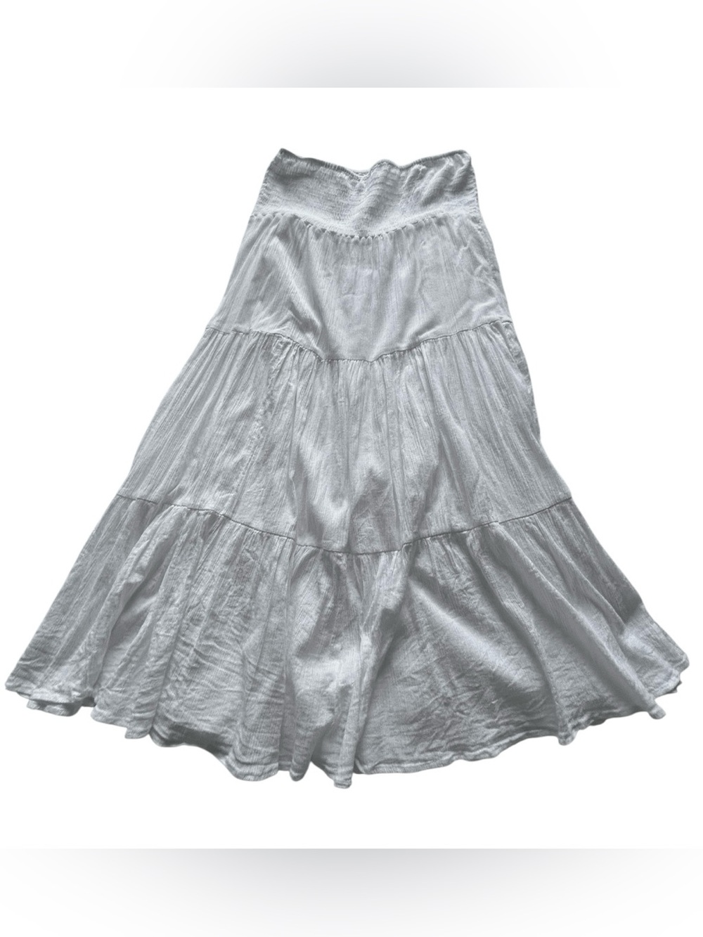 Calypso St. Barth Light Blue Tiered Maxi Skirt